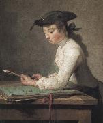 Jean Baptiste Simeon Chardin Young drafters oil painting artist